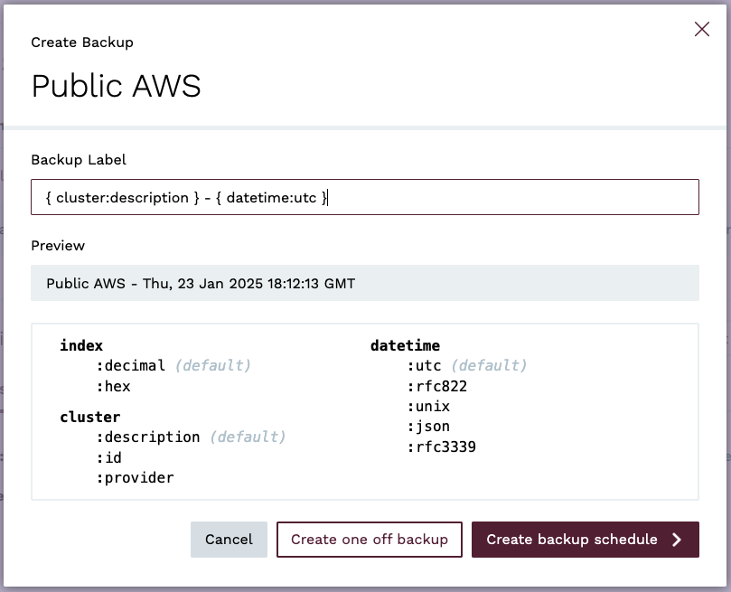 Create Scheduled Backup